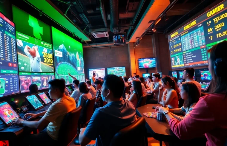 Dynamic gaming scene showcasing sports betting excitement at winvn88.live.