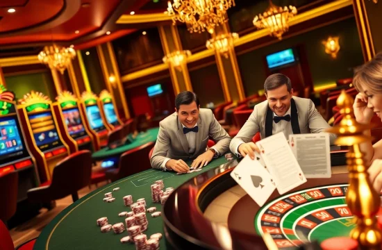 Engage in thrilling gaming at https://nk88s.net/ with vibrant casino visuals showcasing poker and slot machines.
