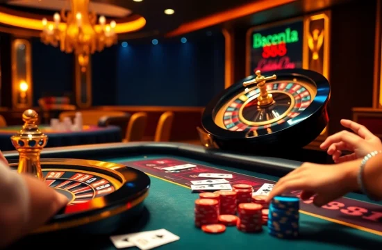 Play exciting games at lc 888 casino with vibrant tables, roulette wheels, and engaging poker layouts.