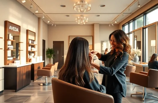 Experience the ambiance of the best hair salon san diego, showcasing elegant interiors and talented stylists.
