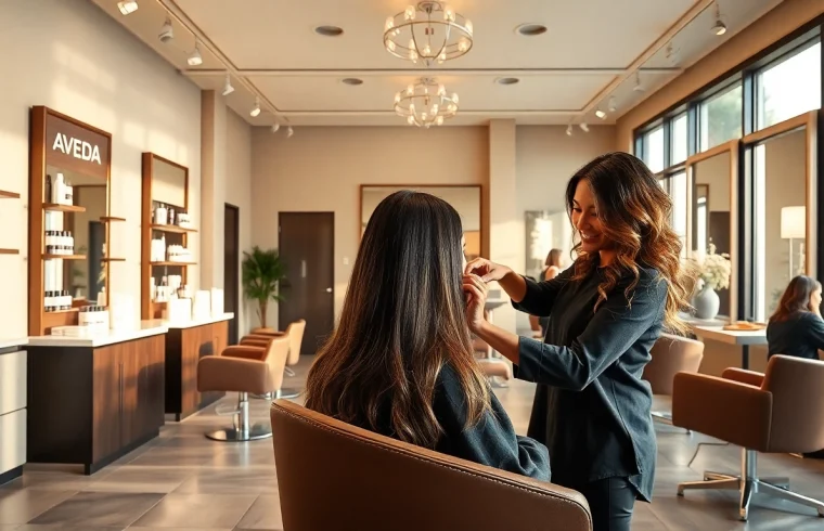 Experience the ambiance of the best hair salon san diego, showcasing elegant interiors and talented stylists.