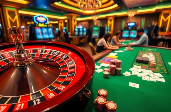 Experience the excitement of KP88 gaming with vibrant poker tables and thrilling casino atmosphere.