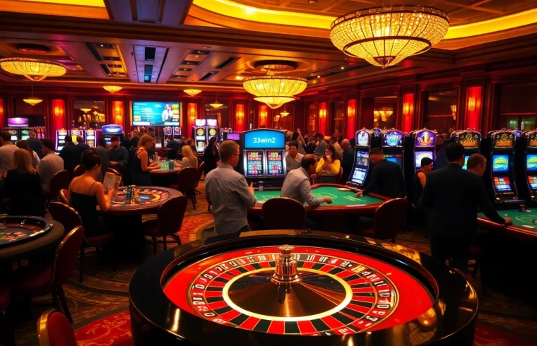 Experience the thrill of high-stakes gambling with 32win2 at a luxurious casino gaming floor.