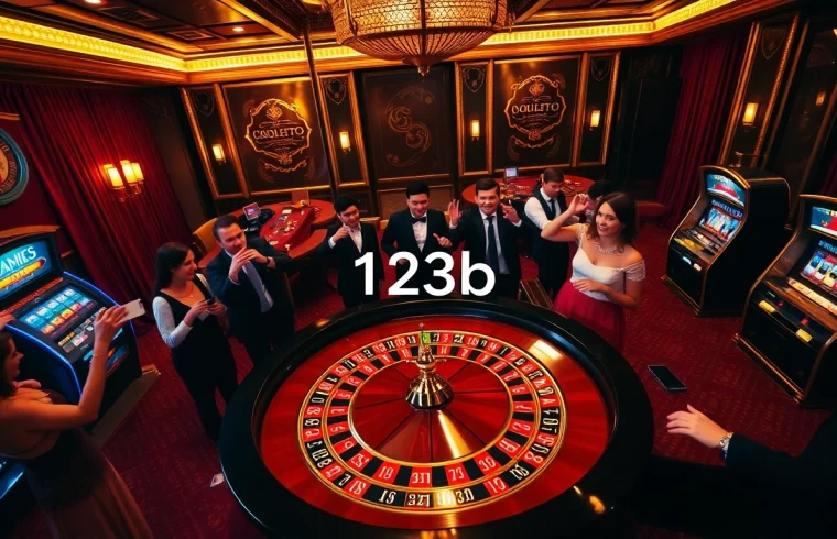 Excited players engaged at a roulette table showcasing 123b in a luxurious casino atmosphere.